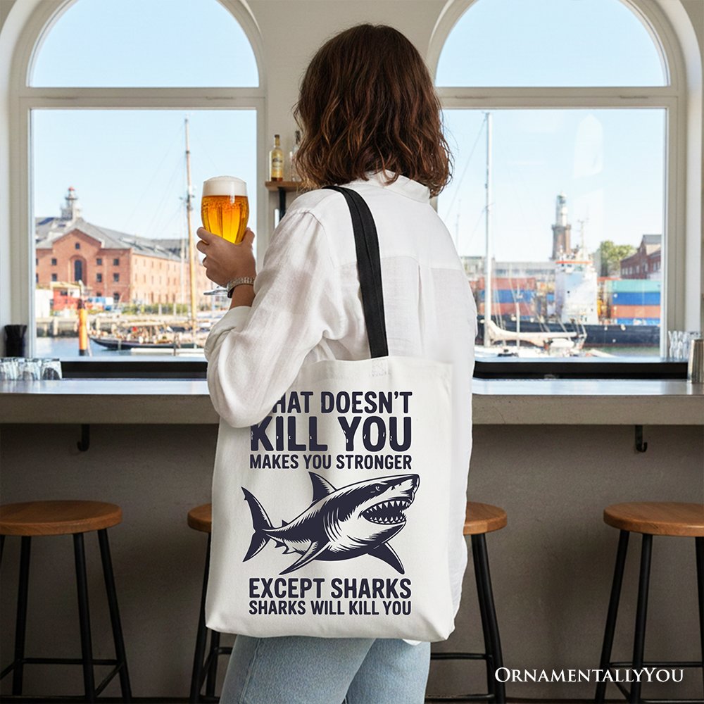the Sarcastic Shark Canvas Shopper Tote Bag
