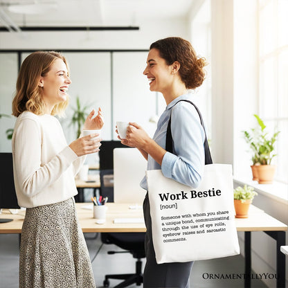 Work Bestie Canvas Tote Bag for Fun Office Gifts