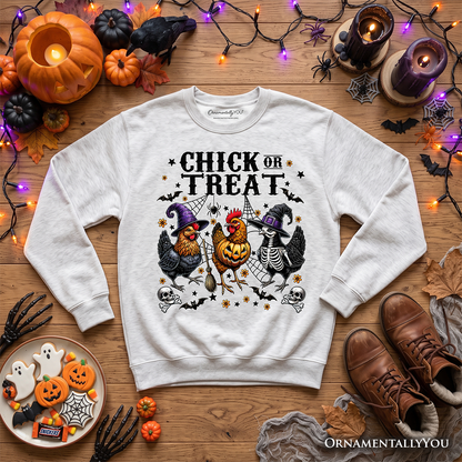 Chick or Treat Chicken Sweatshirt Funny Halloween