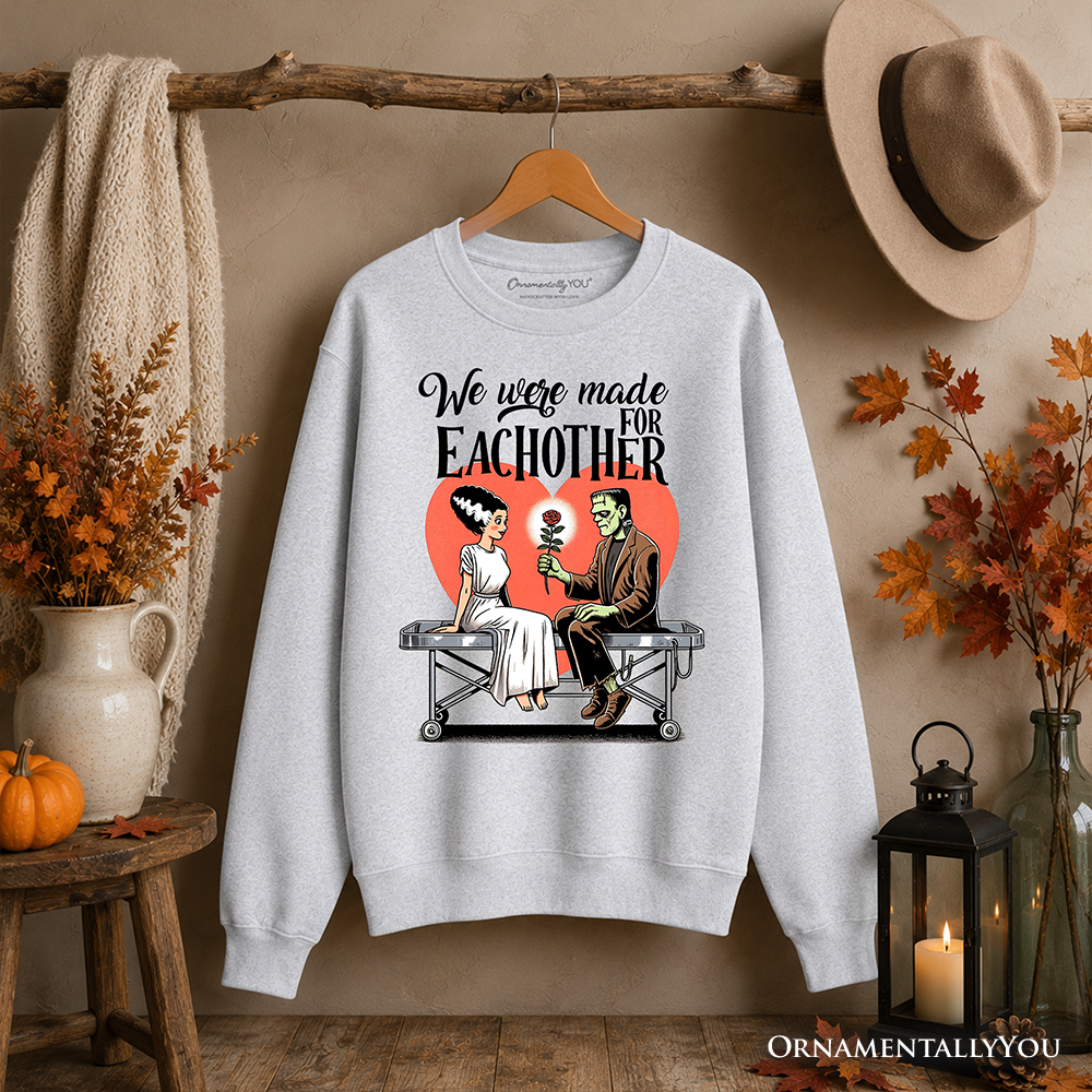Romantic Frankenstein and Bride Couples Sweater