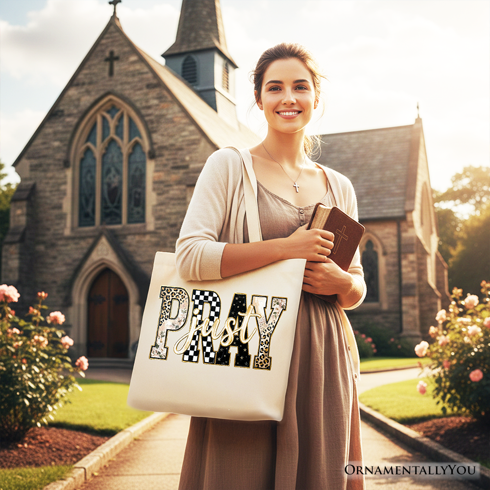 Retro and Leopard Christian Canvas Tote Bag