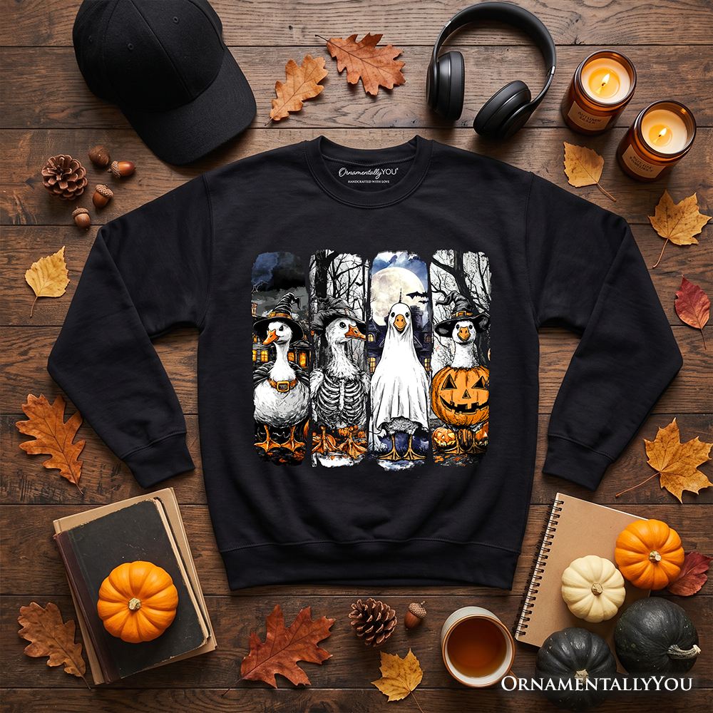 Halloween Goose in a Unisex Costume Sweatshirt
