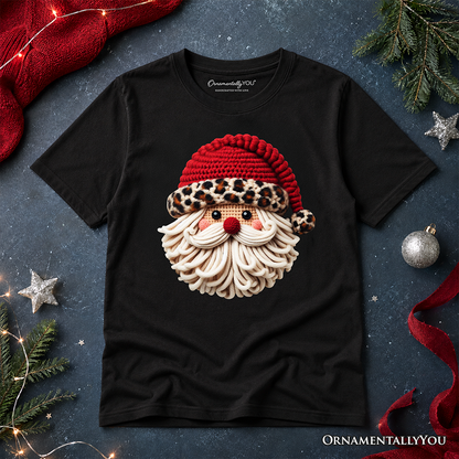Kids Santa and Leopard Christmas Cotton Tee