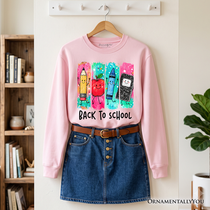 Brushstroke Back To School Paint and Color Sweatshirt