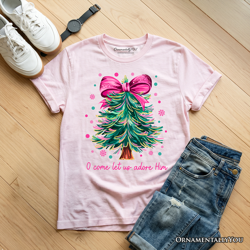 Kids Glitter Christmas Tree and the Bow Tee