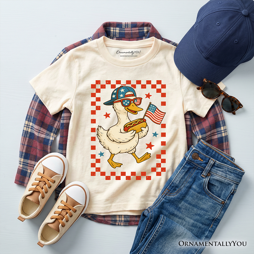 Kids Patriotic Duck Tee For The Fourth Of July