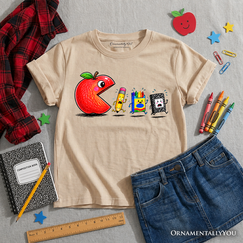 Funny Apple the First Day School Children Tee