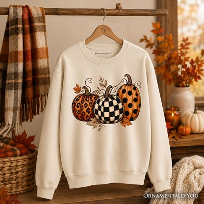 Leopard Checkered Pumpkin Sweatshirt and Fall