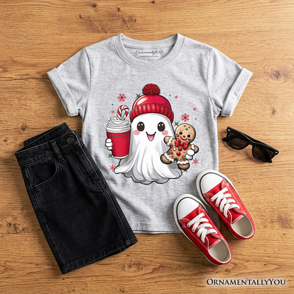 Cute Kids Ghost and Gingerbread Christmas Tee