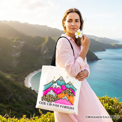 Faith Moves Mountains Christian Tote Bag and Gift