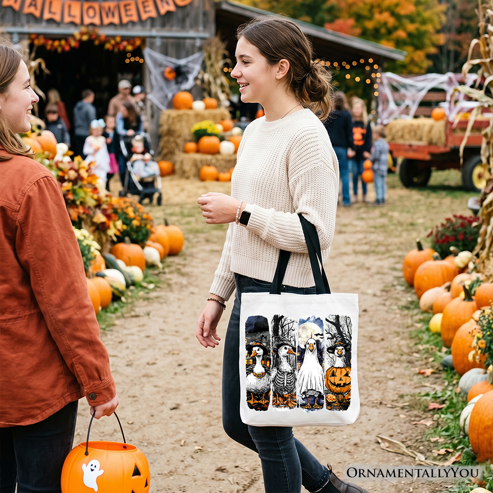 Halloween Goose in Costume Tote Bag for Bird Fans