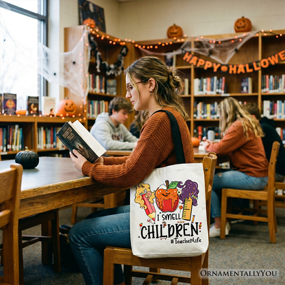 I Smell Children Witch Teacher Canvas Tote Bag