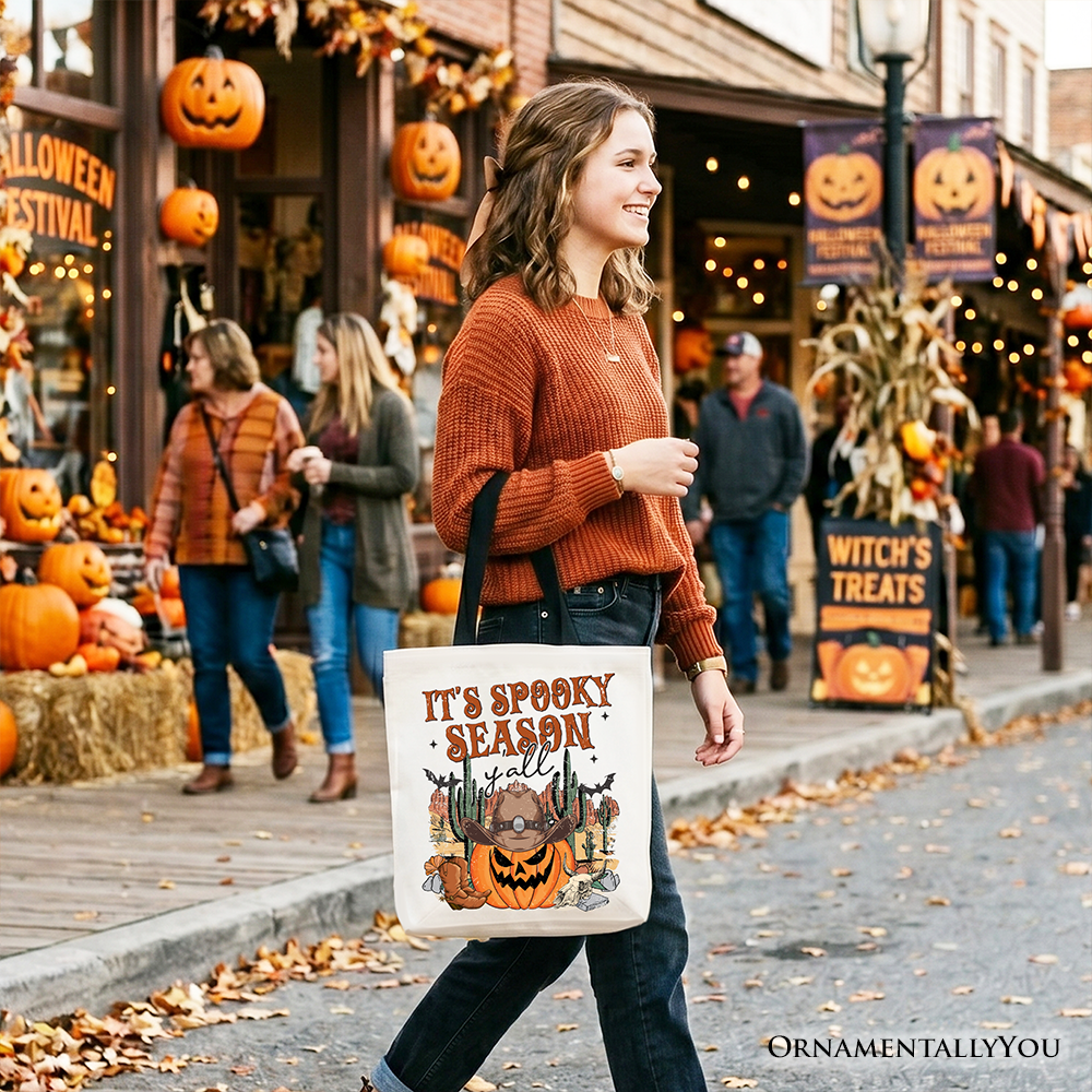 Spooky Season Yall and Western Halloween Tote Bag