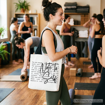 Note To Self Mental Health Canvas Bag and Straps