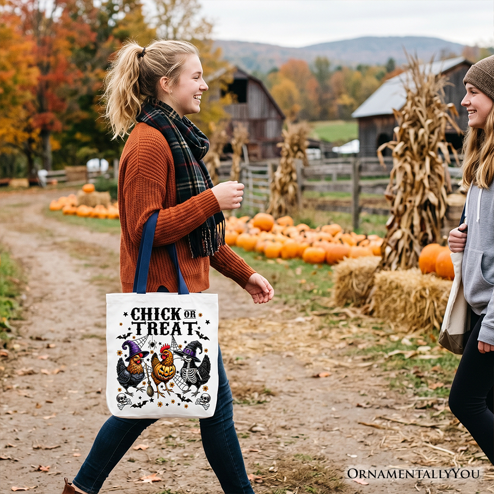 Chick or Treat Funny Chicken Canvas Tote Bag