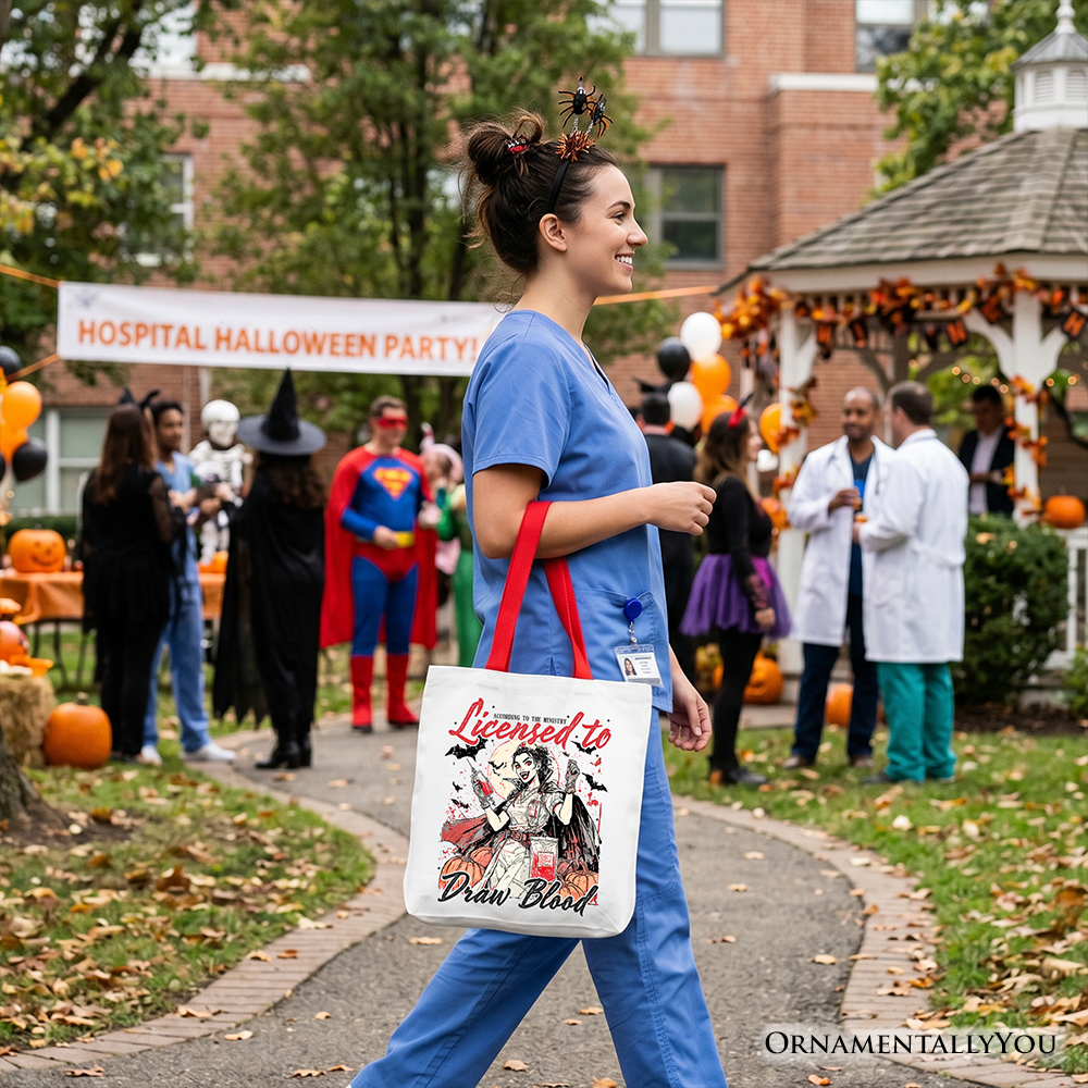 a Groovy Licensed To Draw Blood Halloween Nurse