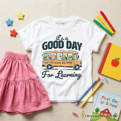 Kids Vintage School Bus Learning Tee Shirt