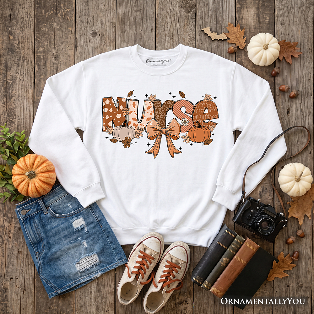 Cozy Nurse Autumn Sweatshirt and a Fall Pumpkin