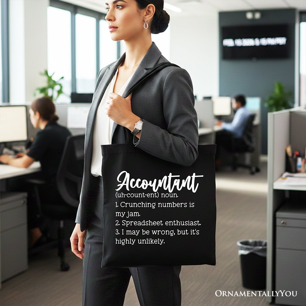 Accountant Gift Canvas Tote Bag and Finance Staff
