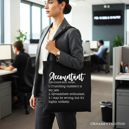 Accountant Gift Canvas Tote Bag and Finance Staff