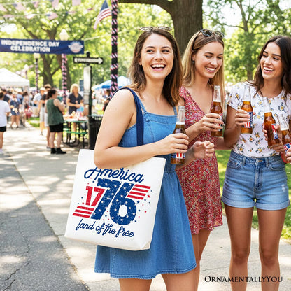 Vintage America 1776 Land of the Free Tote Bag