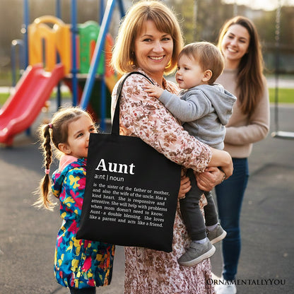 Aunt Definition Canvas Tote Bag and Family Gift