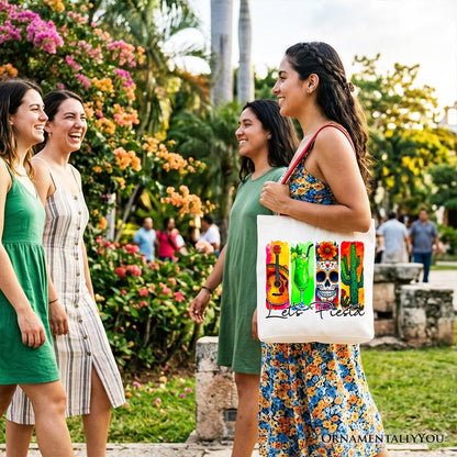 Mexican Brushstroke Canvas Tote for Fiesta