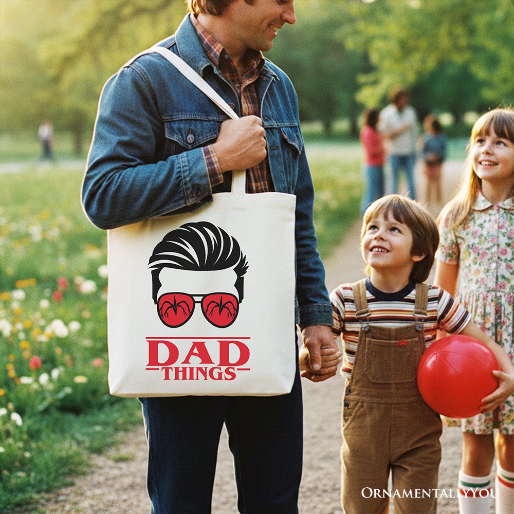 Retro Dad Canvas Tote Bag for Family Gifts