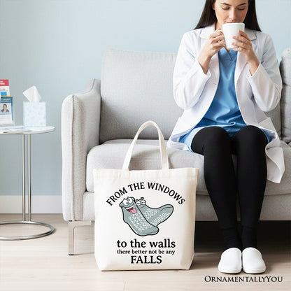 No Falls Socks Tote Bag For the Funny Quote