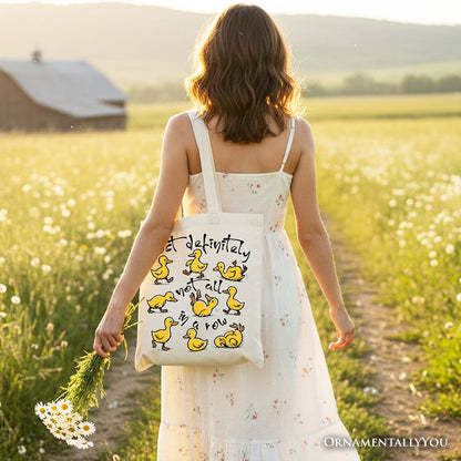 Funny Ducks Not All In A Row Canvas Tote Bag