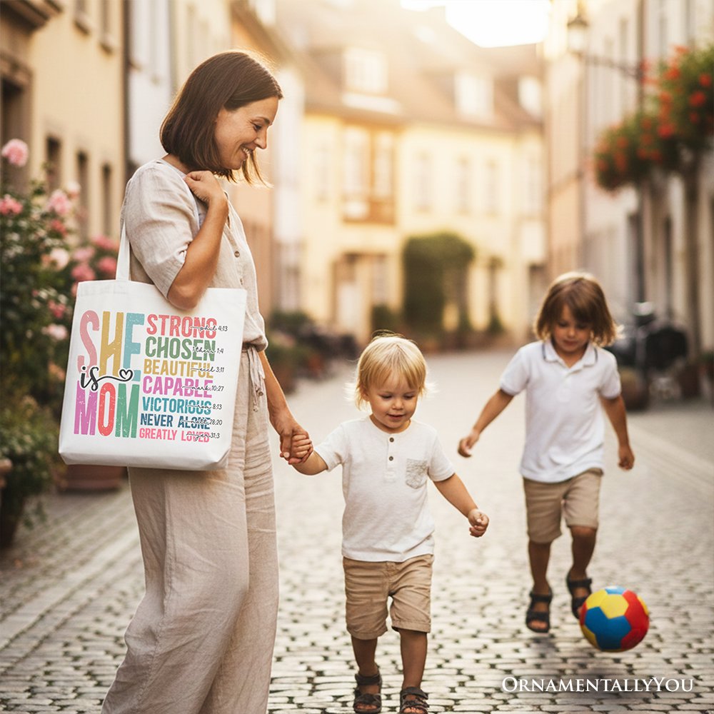 Strong Christian Mom Canvas Tote Bag and Gift