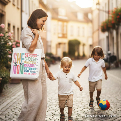 Strong Christian Mom Canvas Tote Bag and Gift
