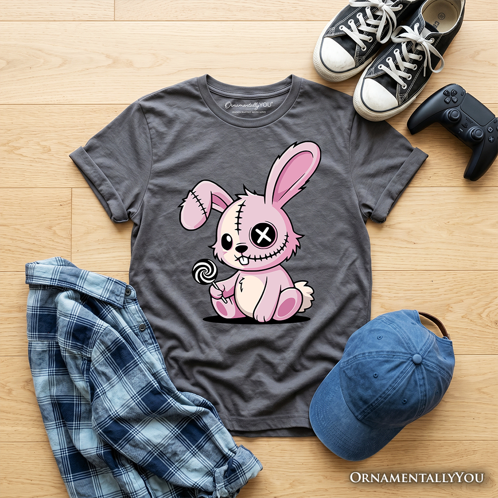 Pink Zombie Bunny Tee For Cute Kids And Halloween