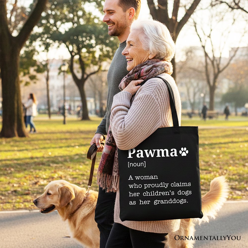 Spacious Canvas Tote Bag For A New Dog Mom