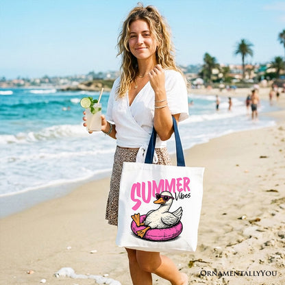 Durable Canvas Goose Tote Bag for Summer and Fun