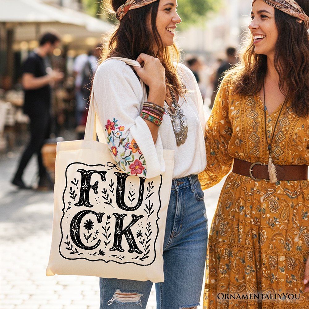 the Western Boho and Wildflower Canvas Tote Bag