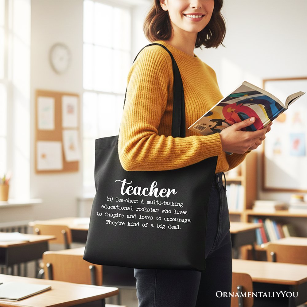 Teacher Definition Canvas Tote Bag and Educators