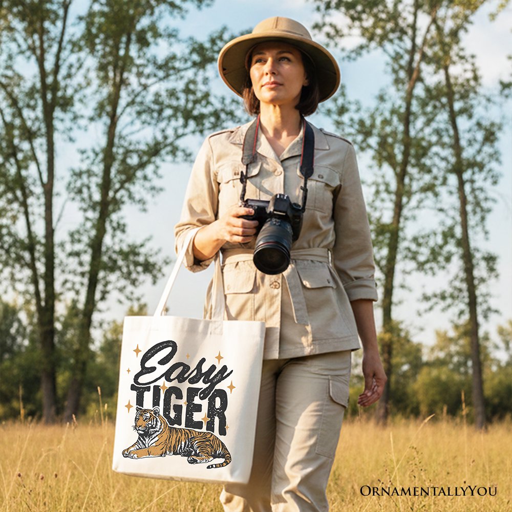 Retro Tiger Grunge Canvas Tote Bag And Style