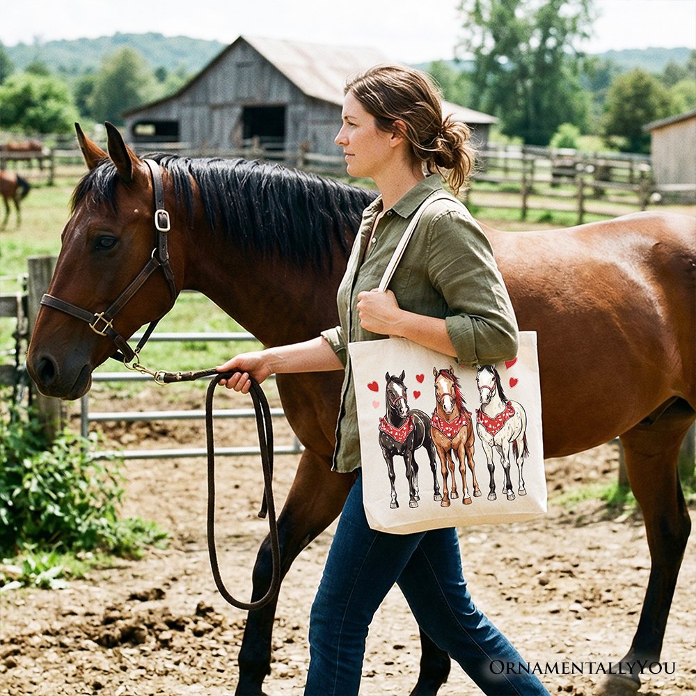 Adorable Valentine Horse Western Tote Bag of Love