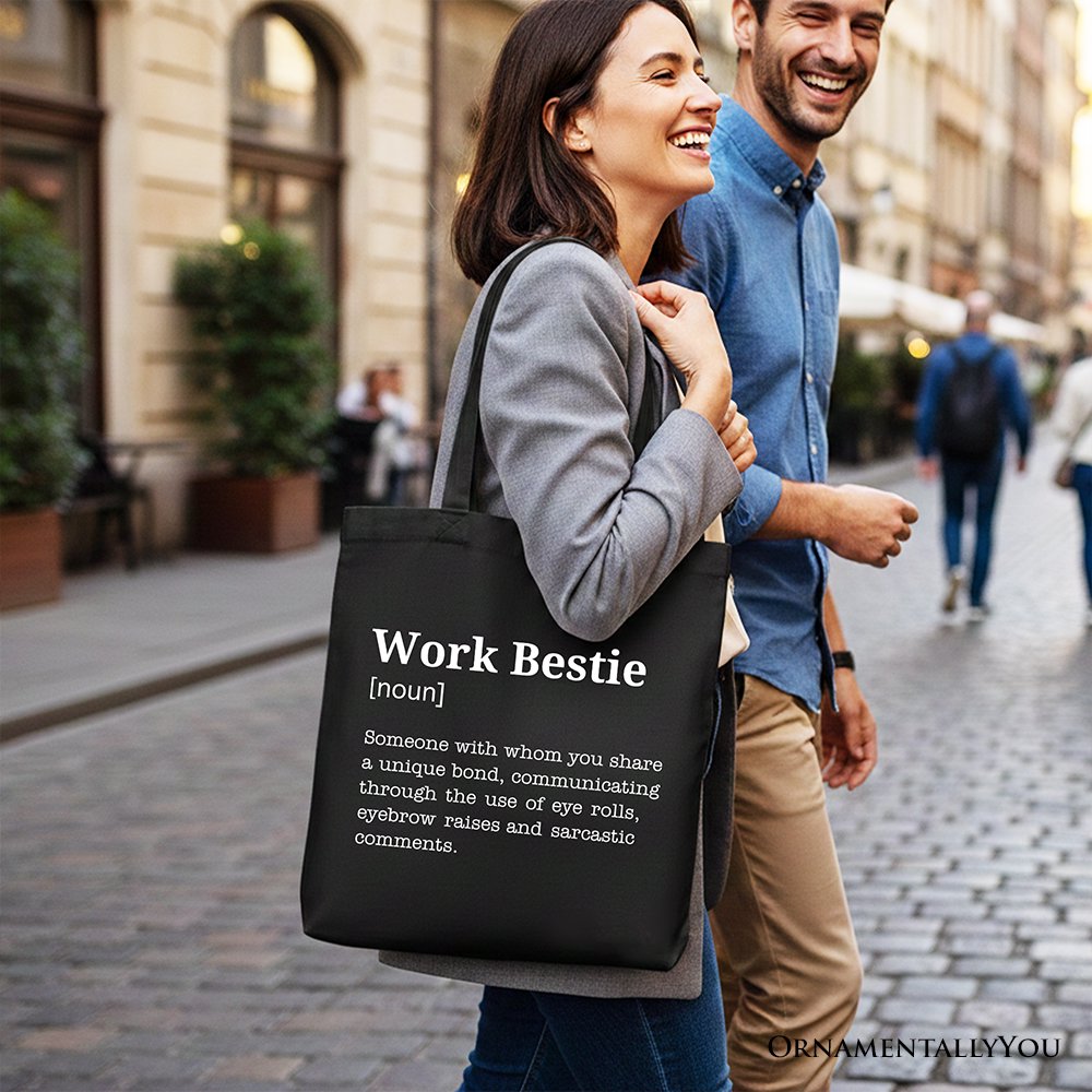 Work Bestie Canvas Tote Bag for Fun Office Gifts