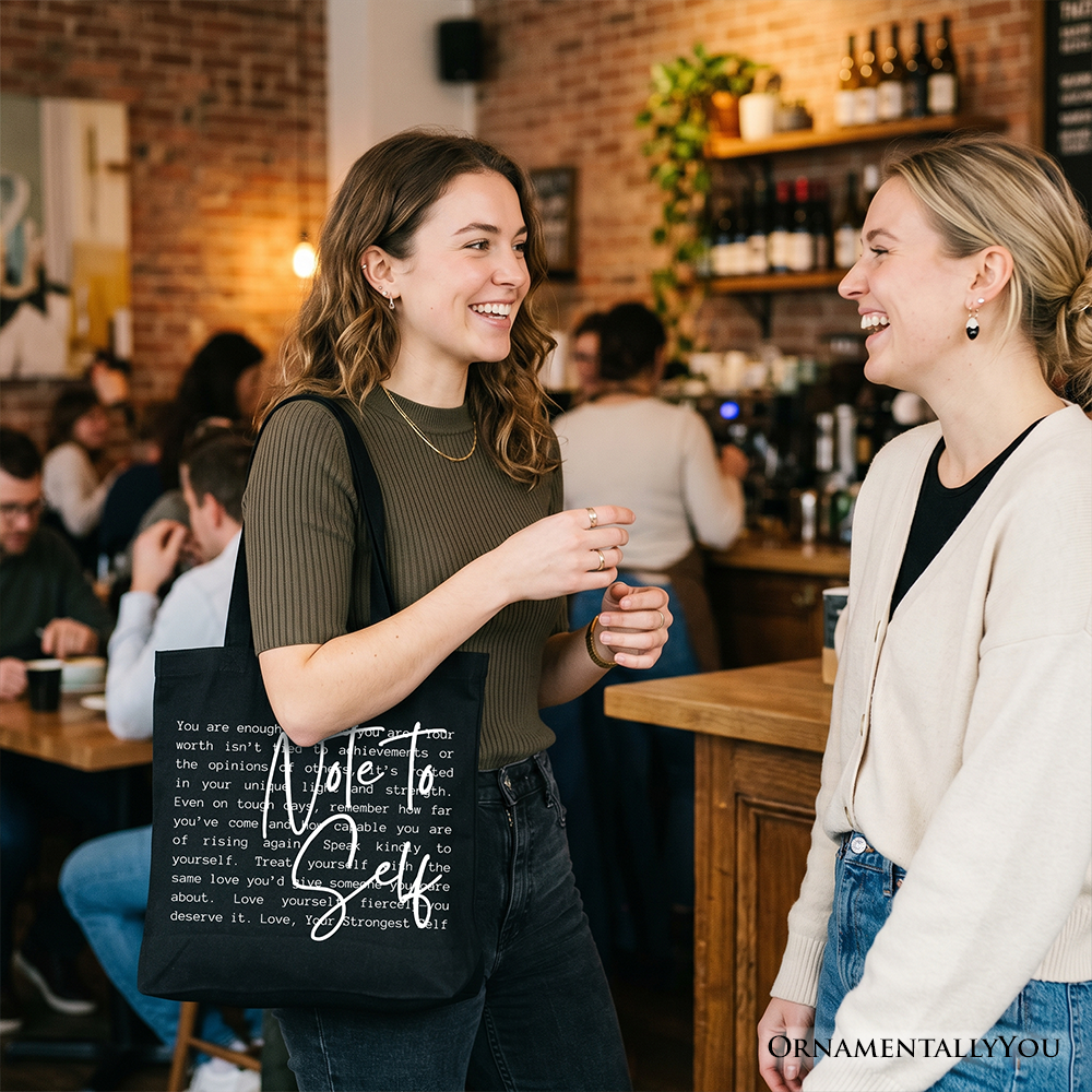 Note To Self Mental Health Canvas Bag and Straps