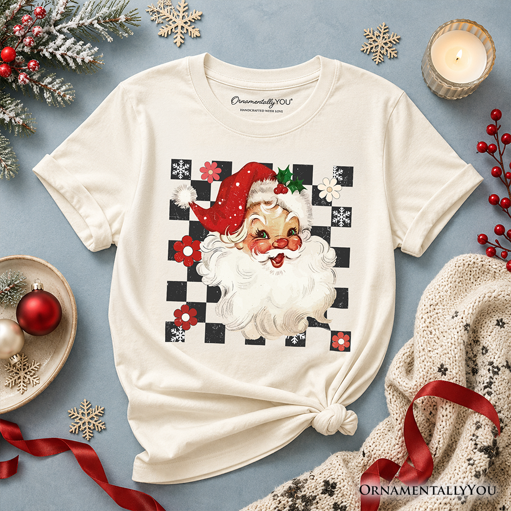 Kids Checkered Santa Claus and Merry Vintage Tee