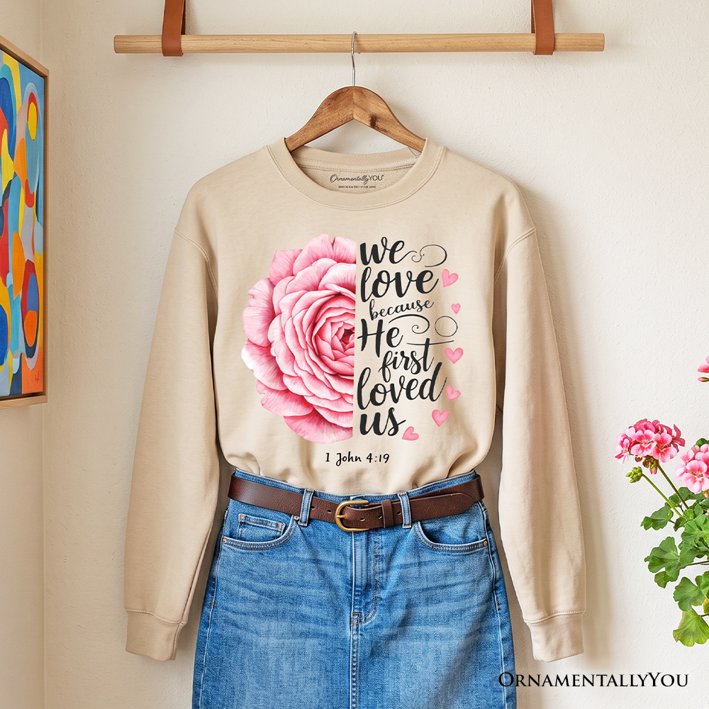 Bible Verse and Christian Floral Rose Sweatshirt