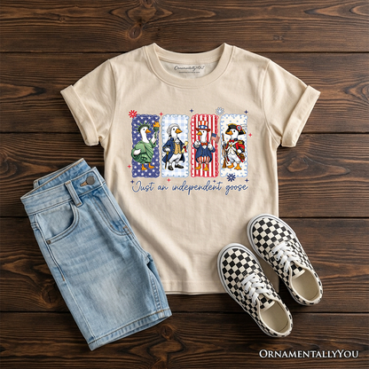 Kids and the Funny Goose Patriotic Cotton Tee