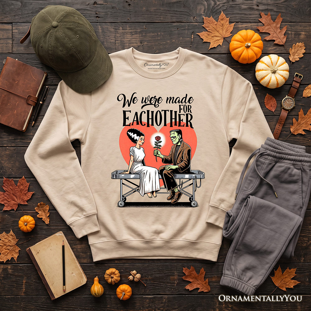 Romantic Frankenstein and Bride Couples Sweater
