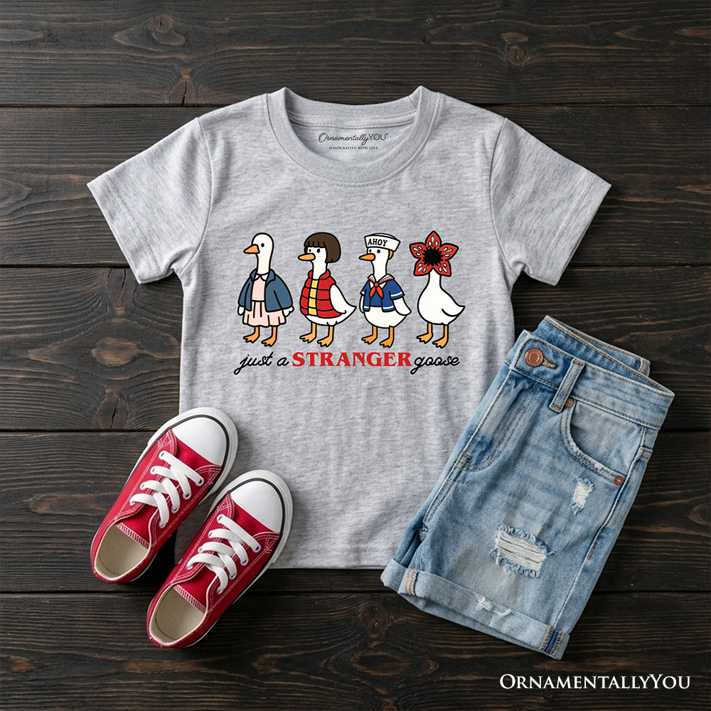 Retro Funny Stranger Goose Tee and Soft Kids Tee