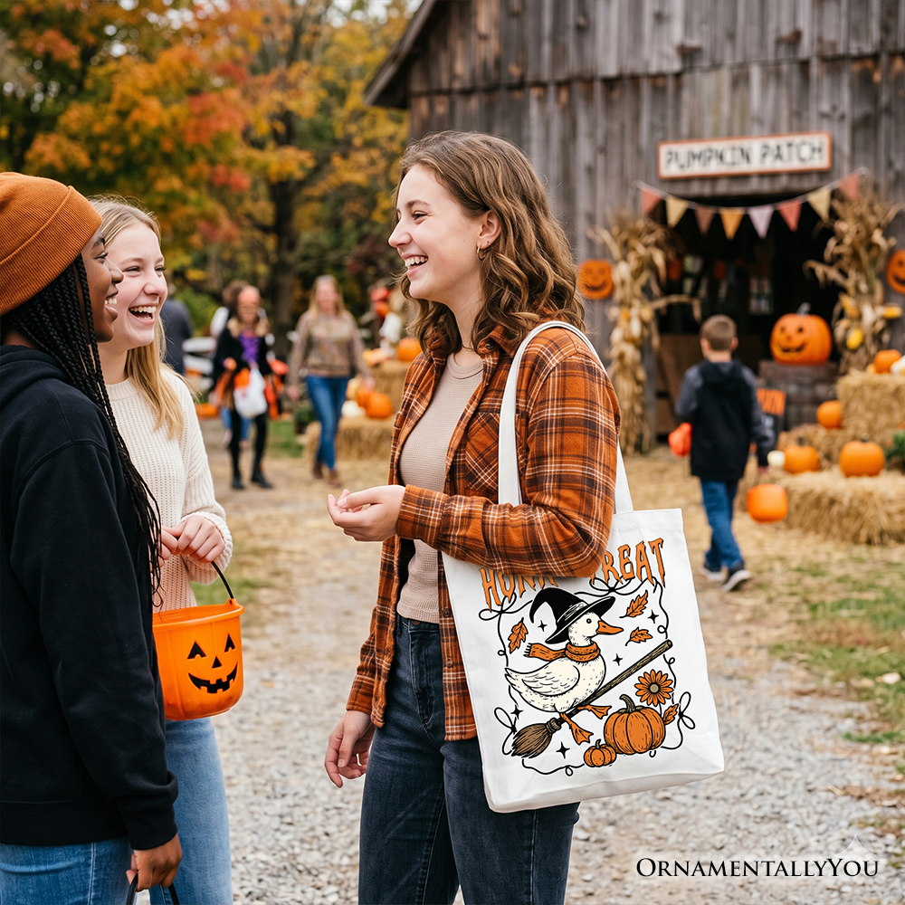 Honk or Treat Goose Tote Bag for Halloween