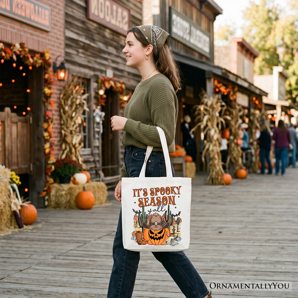 Spooky Season Yall and Western Halloween Tote Bag