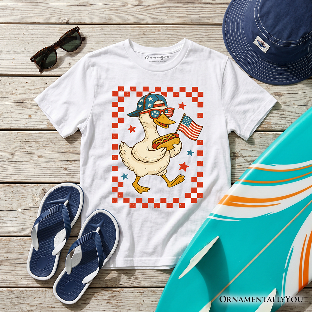 Kids Patriotic Duck Tee For The Fourth Of July