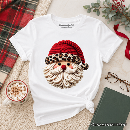 Kids Santa and Leopard Christmas Cotton Tee